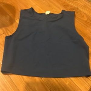 Navy cropped yoga top activewear tank top